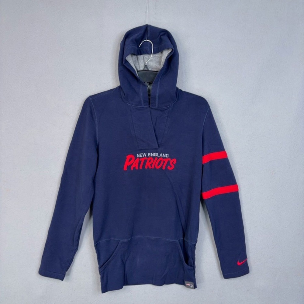 Nike New England Patriots Hoodie Womens Large Blue Graphic NFL Gameday Sporty